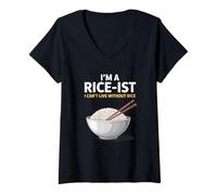 Mujer Soy un arroz, no Puedo Vivir sin el Dicho Filipino de arroz Camiseta Cuello V