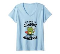 Mujer Soy Un Conducto para Nonsense Frog Knight Meme Camiseta Cuello V