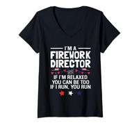 Mujer Soy un Director de Fuegos Artificiales Si Estoy Relajado, tú también Puedes Estar si R Camiseta Cuello V
