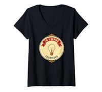 Mujer Soy un Genio Certificado Camiseta Cuello V