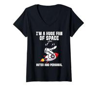 Mujer Soy un Gran fanático del astrónomo del Espacio Exterior Camiseta Cuello V