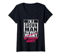 Mujer Soy un Hombre Adulto, Hago lo Que mi Hija Quiere Padre Divertido Camiseta Cuello V