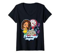 Mujer Soy un imán para el Dinero, melanina, buscavidas, Hermana Negra Camiseta Cuello V