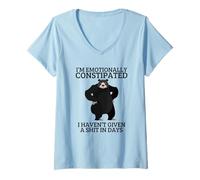 Mujer Soy un oso gruñón sarcástico emocionalmente estreñido Camiseta Cuello V
