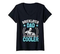 Mujer Soy un papá albañil como un papá Normal Pero más Fresco Divertido Camiseta Cuello V