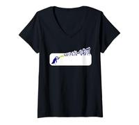 Mujer Soy un pequeño pingüino japonés kanji escribiendo Camiseta Cuello V