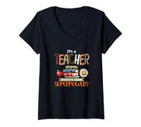 Mujer Soy un Profesor ¿Cuál es tu Superpoder? Maestro Camiseta Cuello V