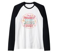 Mujer Soy un Proyecto Que Mantiene a Jesús Ocupado Divertido Cristiano Camiseta Manga Raglan