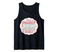 Mujer Soy un Proyecto Que Mantiene a Jesús Ocupado Divertido Cristiano Camiseta sin Mangas