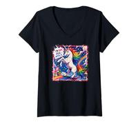 Mujer Soy un Unicornio Gay Rainbow Pride Camiseta Cuello V