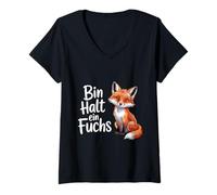 Mujer Soy un zorro astuto bosque naturaleza lindo Camiseta Cuello V