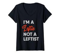 Mujer Soy un zurdo, no un signo izquierdista de ser zurdo Camiseta Cuello V