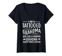 Mujer Soy una Abuela Tatuada Divertida Amante del Tatuaje Abuela Diciendo Camiseta Cuello V