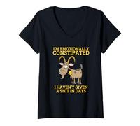 Mujer Soy una cabra sarcástica emocionalmente estreñida Camiseta Cuello V