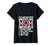 Mujer Soy una Madre de Lucha Libre ruidosa y Orgullosa si te ofendo, Soy Realmente Camiseta Cuello V