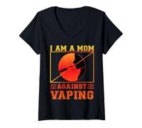 Mujer Soy una mamá contra el vapeo Día de la Madre Familia Amor Mujeres Camiseta Cuello V