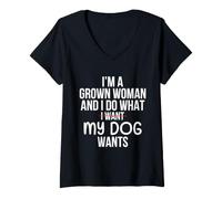 Mujer Soy una Mujer Adulta y Hago lo Que mi Perro Quiere Camiseta Cuello V