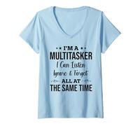 Mujer Soy una multitarea Que Puedo Escuchar ignorar y Olvidar Gracioso Camiseta Cuello V