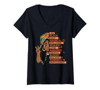 Mujer Soy una niña Negra mágica del Mes de la Historia de Las niñas africanas para niños Camiseta Cuello V