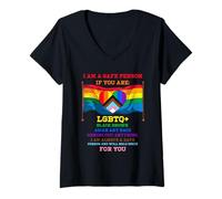 Mujer Soy una persona segura Orgullo Aliado Estás seguro conmigo Lgbtq Camiseta Cuello V
