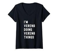 Mujer Soy Verena Haciendo Cosas de Verena Camiseta Cuello V