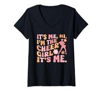 Mujer Soy yo Hola Soy La Chica Animadora Soy Yo Divertida Porrista Camiseta Cuello V