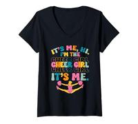 Mujer Soy yo Hola Soy La Chica Animadora Soy Yo Divertida Porrista Camiseta Cuello V