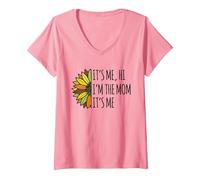 Mujer Soy yo Hola, Soy la mamá, Soy yo, mamá Divertida, Madre, Madre Camiseta Cuello V, Rosado, M