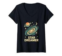 Mujer Space Star Dreamer Astronomer Vintage Hombres Camiseta Cuello V