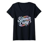 Mujer Space Summer Camp Personal Vibes Director Besties Equipo de Maestros Camiseta Cuello V