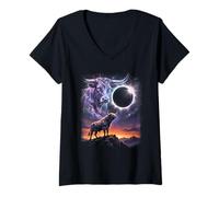 Mujer Spain Eclipse Solar Total 2026 Bull August 12 90s Vintage Camiseta Cuello V