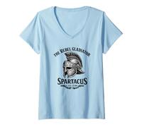 Mujer Spartacus El Gladiador Rebelde Casco Romano Camiseta Cuello V
