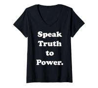Mujer Speak Truth To Power Bold Statement Message Camiseta Cuello V