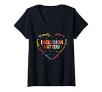 Mujer Special Education Teacher Inclusion Matters Autism Awareness Camiseta Cuello V