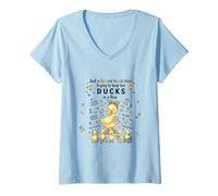 Mujer Special Needs Mom Autism Caregivers Cute Mama Duck Camiseta Cuello V