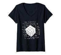 Mujer Speed Cubing Stem Fórmula matemática Puzzle Cube Design Camiseta Cuello V
