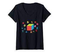 Mujer Speed Cubing Stem Fórmula matemática Puzzle Cube Design Camiseta Cuello V
