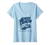 Mujer Speed Demon! Funny Pinewood Derby Retro Cub Scouts Camiseta Cuello V