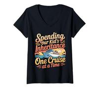 Mujer Spending Our Kid's Inheritance One Cruise At A Time - Camiseta Cuello V