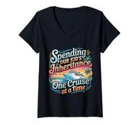 Mujer Spending Our Kid's Inheritance One Cruise At A Time - Camiseta Cuello V