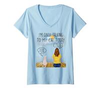 Mujer Sphynx Cat I'm Only Talking To My Cat Today Cats Lovers Camiseta Cuello V