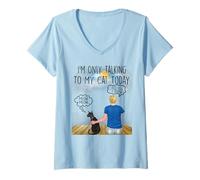 Mujer Sphynx Cat I'm Only Talking To My Cat Today Cats Lovers Camiseta Cuello V