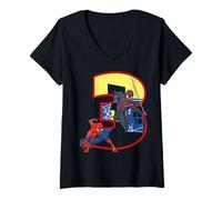 Mujer Spider-Man City 3 Cumpleaños Camiseta Cuello V