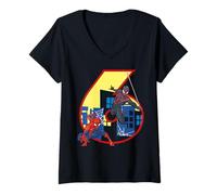 Mujer Spider-Man City 6 Cumpleaños Camiseta Cuello V