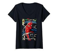Mujer Spider-Man Day Comic Cover Camiseta Cuello V