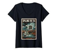 Mujer Spilling The Tea 1773 Art Nouveau - Póster Abstracto para Hombre y Mujer Camiseta Cuello V
