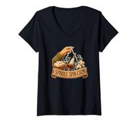 Mujer Spindle Spin Calm Huso Fibra Cesta Camiseta Cuello V