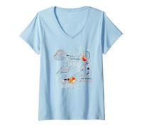 Mujer Splash Water Frutiger Aero Y2K Style Payaso Camiseta Cuello V