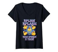 Mujer Splish Splash Your Opinion Is Trash Rubber Duck Camiseta Cuello V