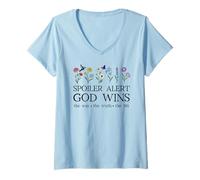 Mujer Spoiler Alert God Wins I've Read The Final Chapter Christian Camiseta Cuello V